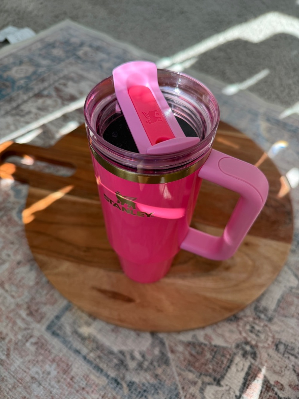 Stanley Pink Insulated Travel Mug with Handle - Picture 10 of 15